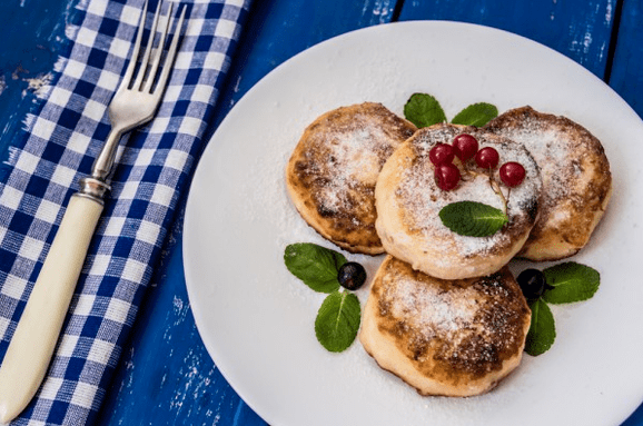 Ducan'daki tavada cheesecakes
